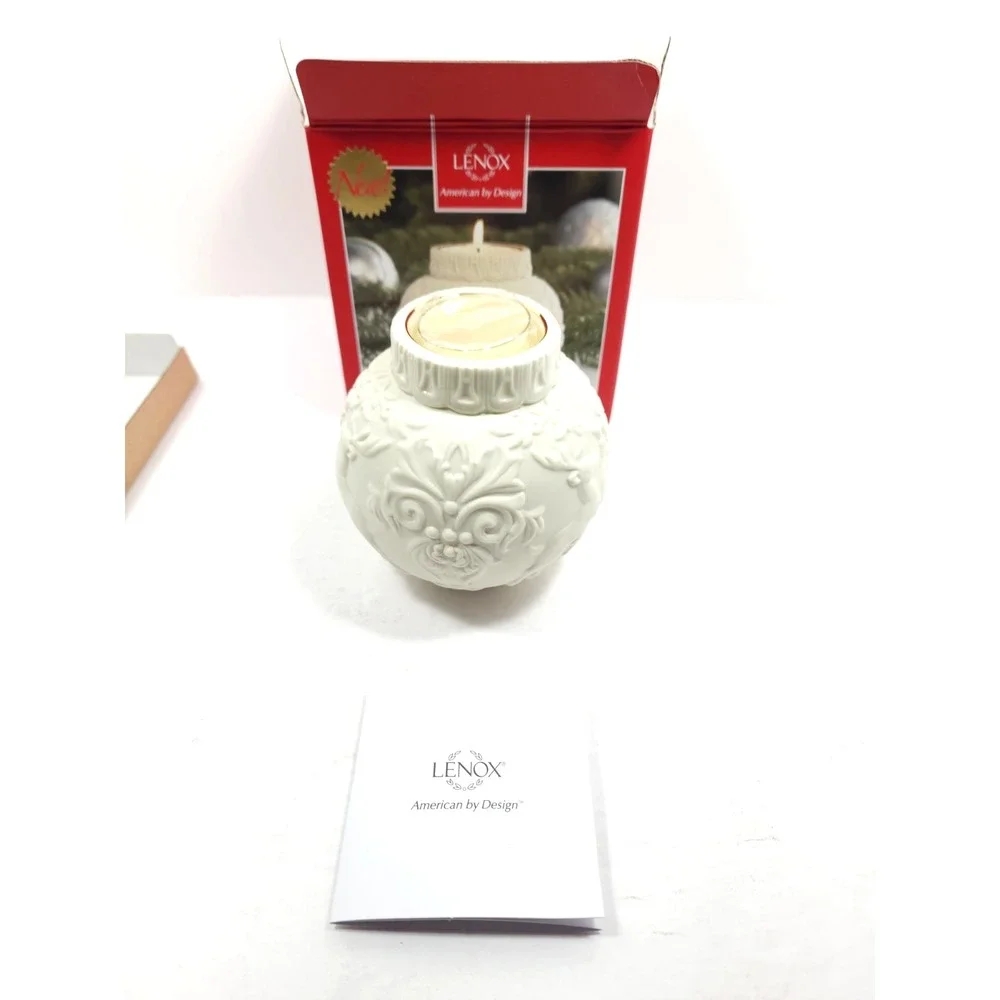 NEW LENOX Christmas‎ Ornamental Glow Winter Damask 4